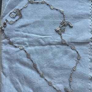 Silver Chain Necklace with Circular Pendants